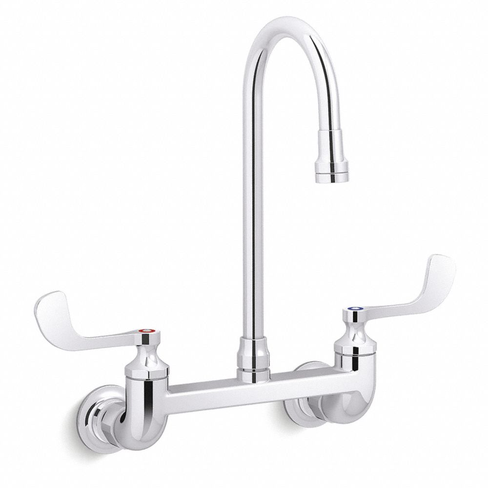 Gooseneck Service Sink Faucet, Wristblade Faucet Handle Type, 1.8 Gpm