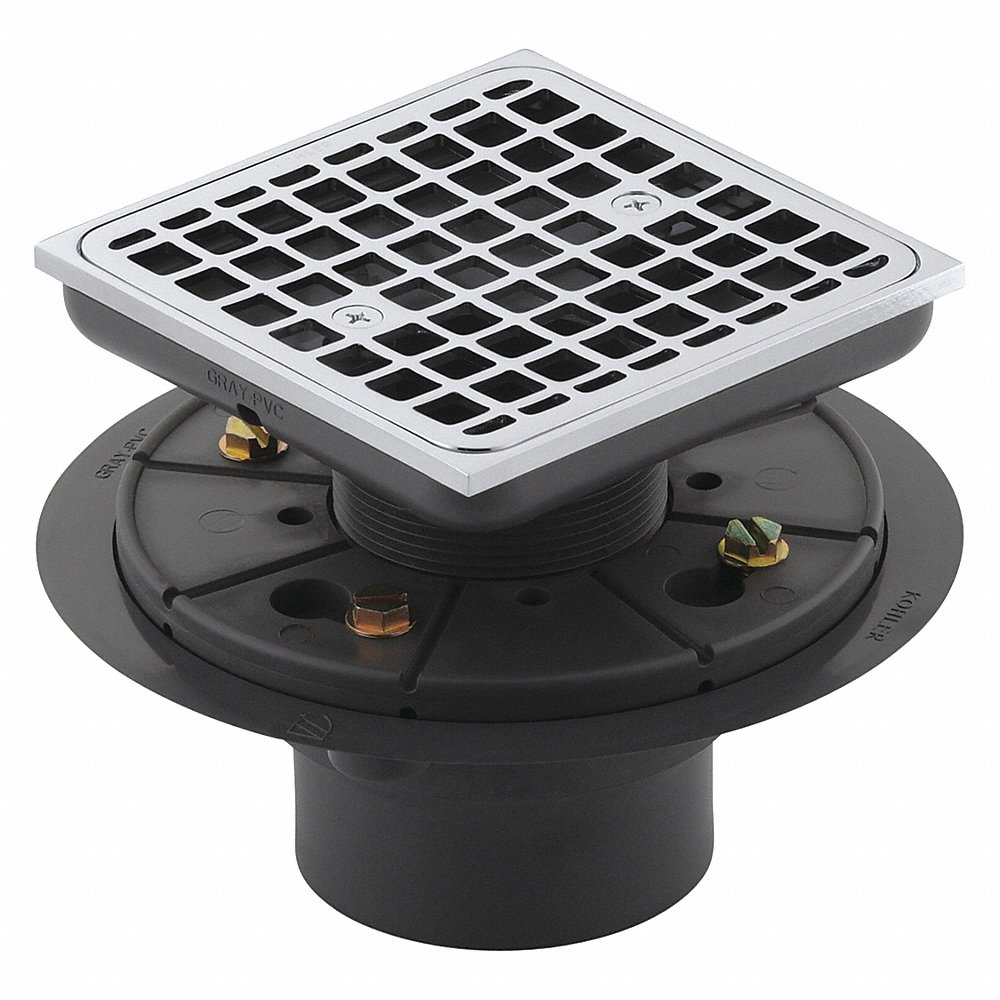 KOHLER K-9136-CP Screw, Length 6 1/2 Inch, Chrome, Square, Drain Grates, Grids and Strainers | CE9KBC 493J18