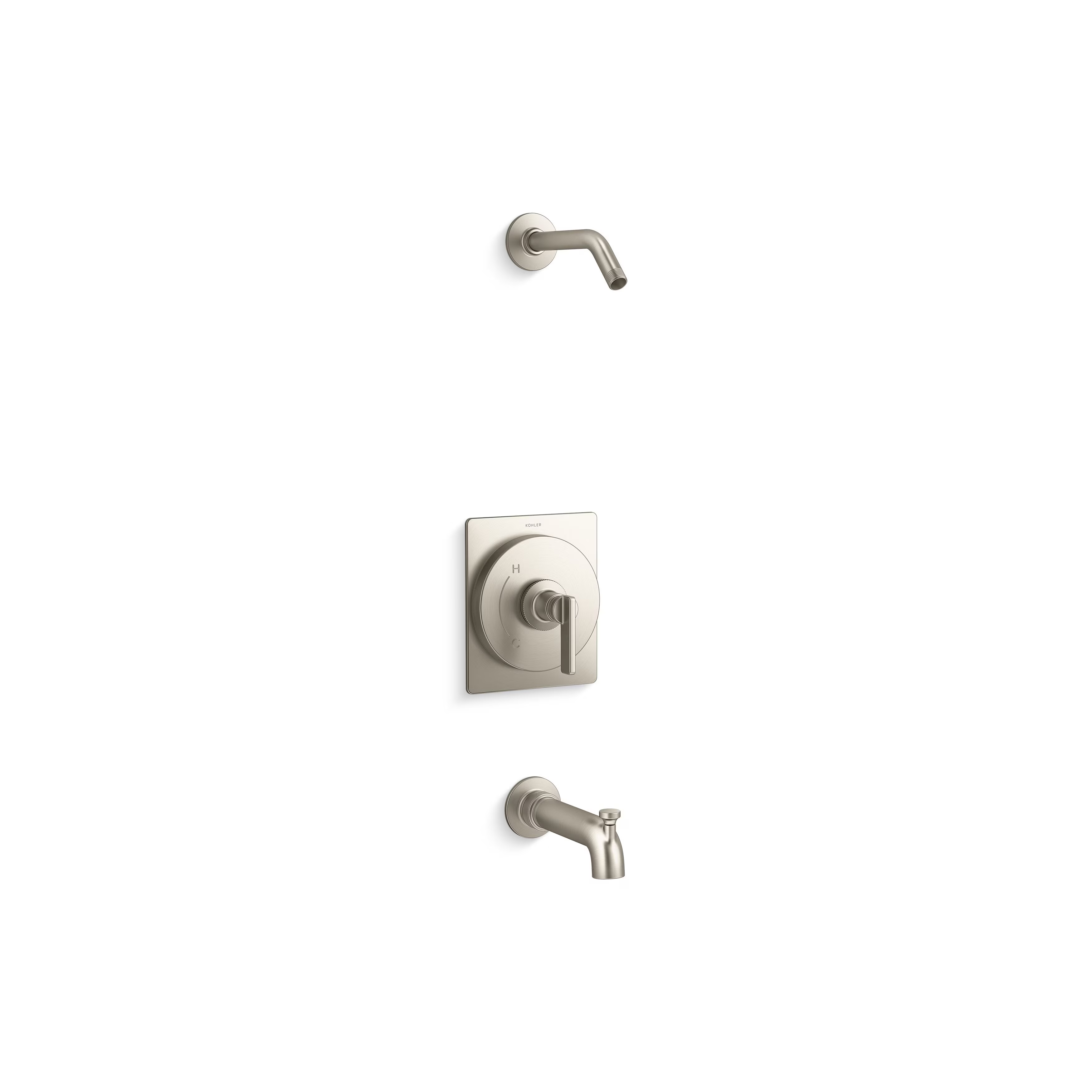 Bath And Shower Trim Kit, Without Showerhead, Vibrant Brushed Nickel