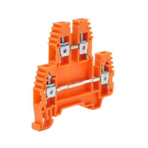Terminal Block, Orange, 30A, 35mm Din Rail Mount