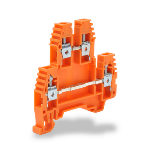 Terminal Block, Orange, 30A, 35mm Din Rail Mount