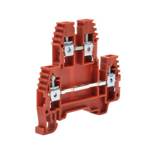 Terminal Block, Red, 30A, 35mm Din Rail Mount