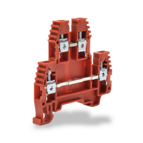 Terminal Block, Red, 30A, 35mm Din Rail Mount