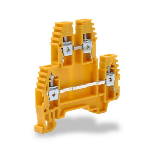 Terminal Block, Yellow, 30A, 35mm Din Rail Mount