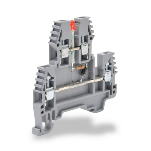 Terminal Block, Connected Between Levels And Power Indicator, Gray, 20A