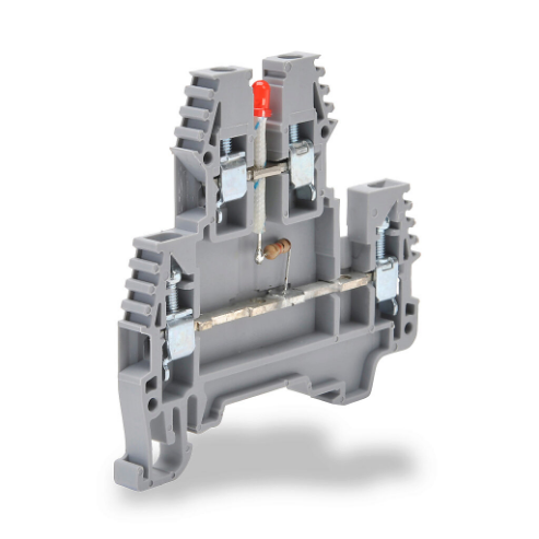 KONNECT-IT KN-D12LED-24DC Terminal Block, Connected Between Levels And Power Indicator, Gray, 20A, Pack Of 20 | CV8CWW