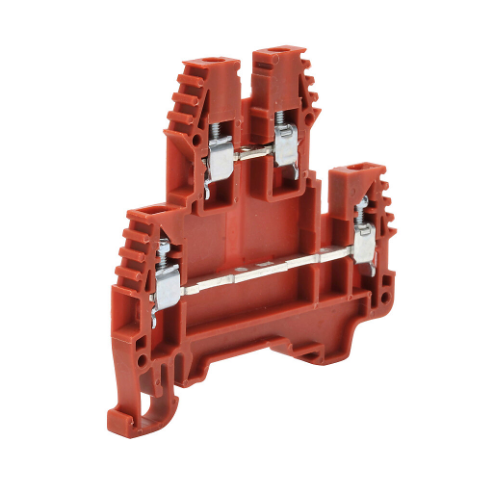 Terminal Block, Red, 20A, 35mm Din Rail Mount