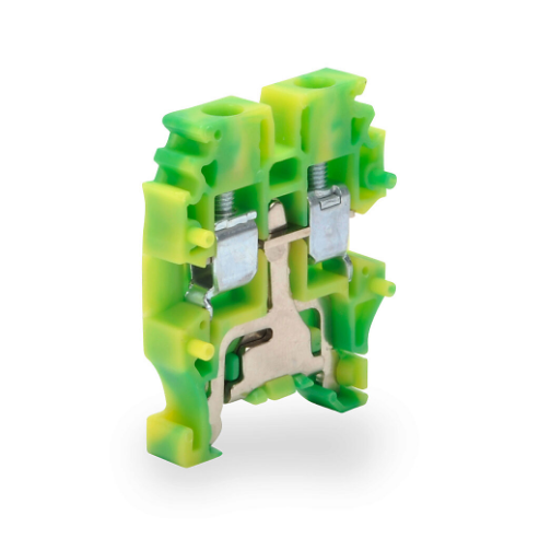 KONNECT-IT KN-MG12-10 Mini Grounding Terminal Block, Green And Yellow, 15mm Din Rail Mount, Pack Of 10 | CV8CZA