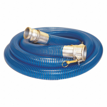 KURIYAMA 45DU69 Water Suction and Discharge Hose, 1 1/2 Inch Heightose Inside Dia, 90 psi, Blue/Clear | CR7LLQ
