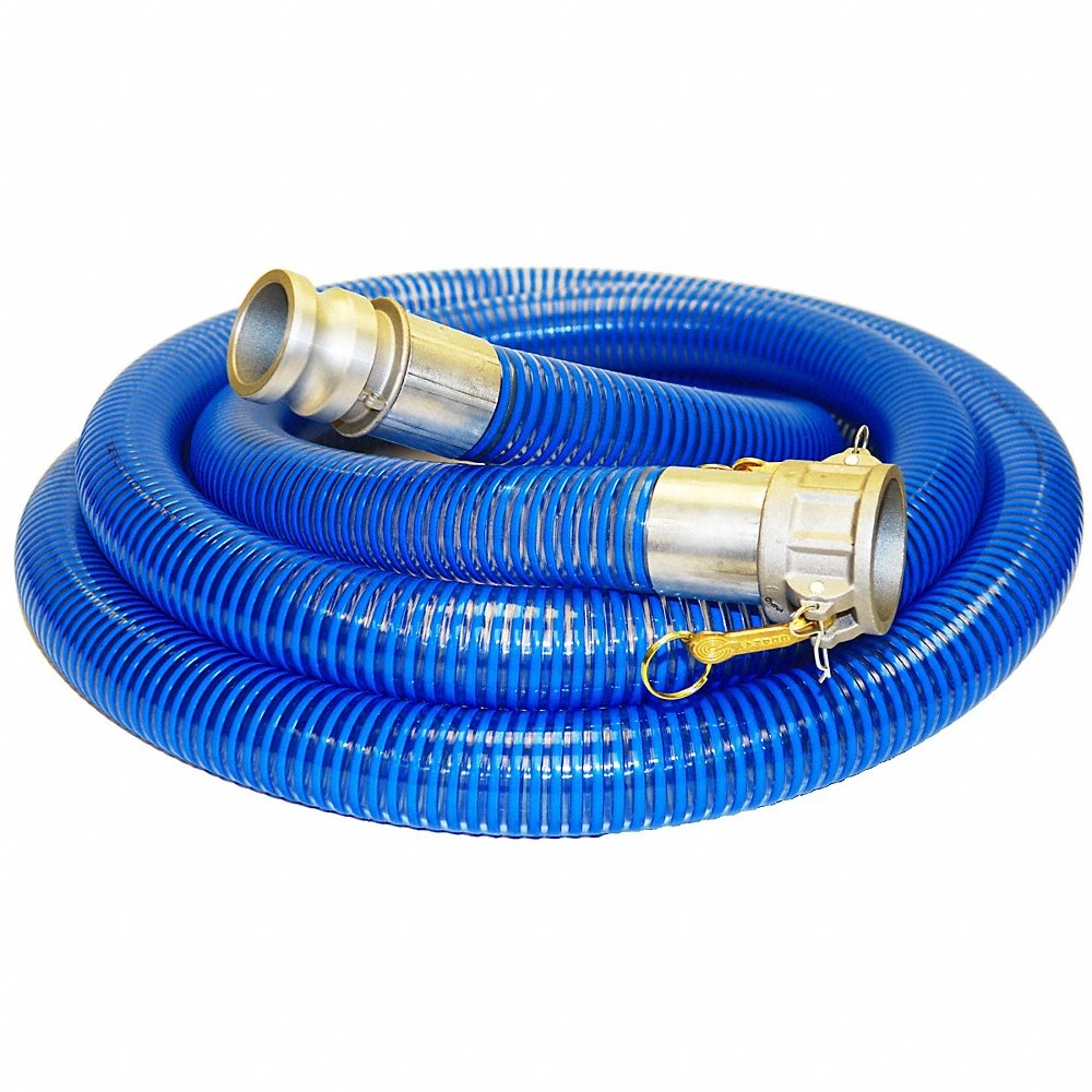 Suction and Discharge Hose, 3/4 Inch Hose ID, 115 PSI, Blue/Clear, 10 ft Hose Length