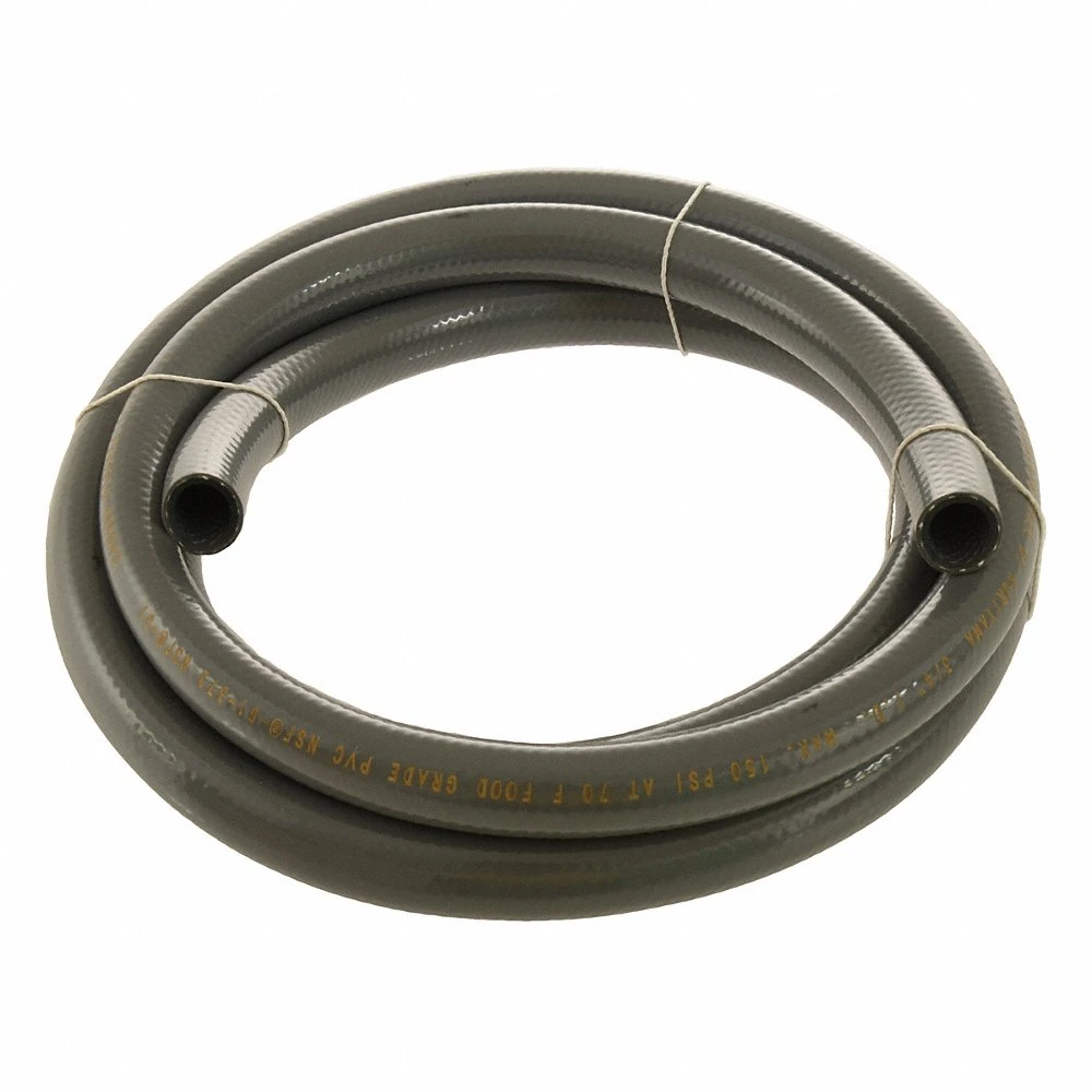 Suction and Discharge Hose, 3/8 Inch Hose Inside Dia, 100 ft Hose Length, 225 PSI, Grey