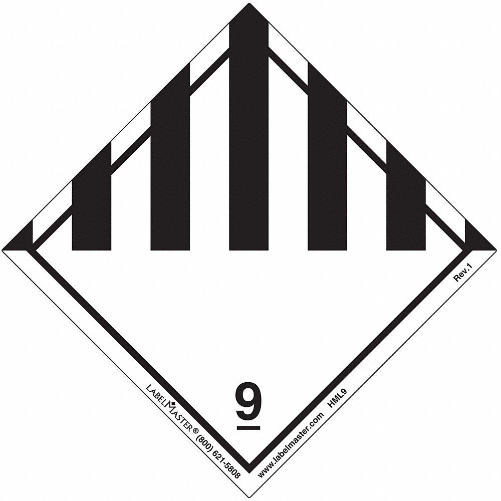 LABELMASTER HML9 Misc Dangerous Goods Label 100mmH PK500 | AH6GQD 35ZJ60