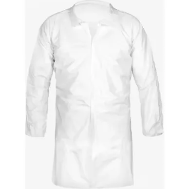 LAKELAND CTL140-3X Labcoat, Snap Front, No Pockets, Long Sleeve, Serged Seam, White, Micromax Ns, White, 3Xl | CR8MKP 29XZ92