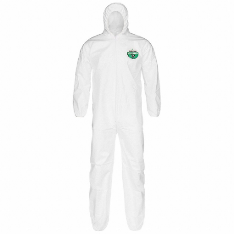 LAKELAND CTL428V-MD Hooded Disposable Coveralls, MicroMax NS, Serged Seam, White, 50 PK | CR8MJK 49CK70