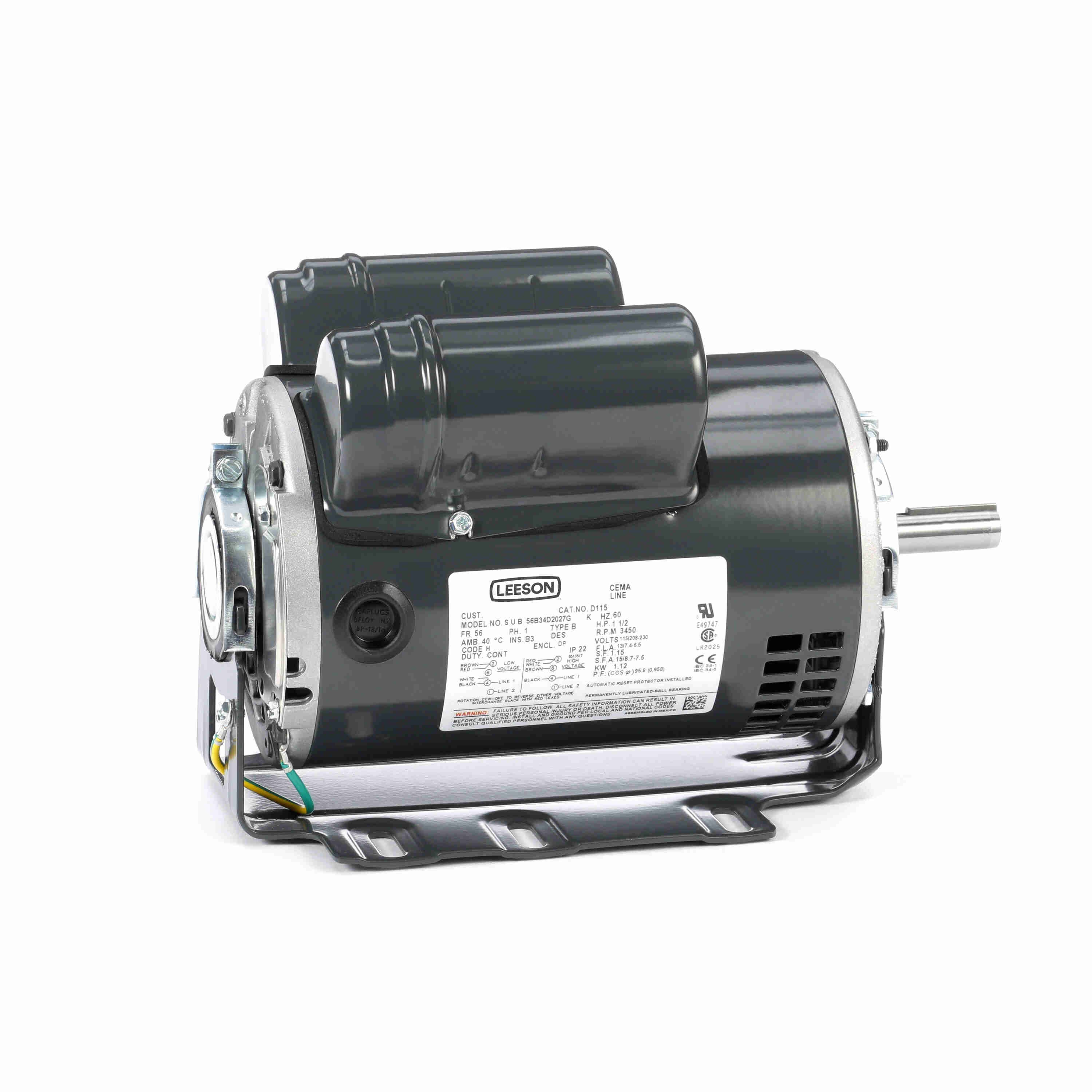 MARATHON MOTORS 056B34D2027 D115 Single Phase Motor | AJ2LVW 46N393 / D115