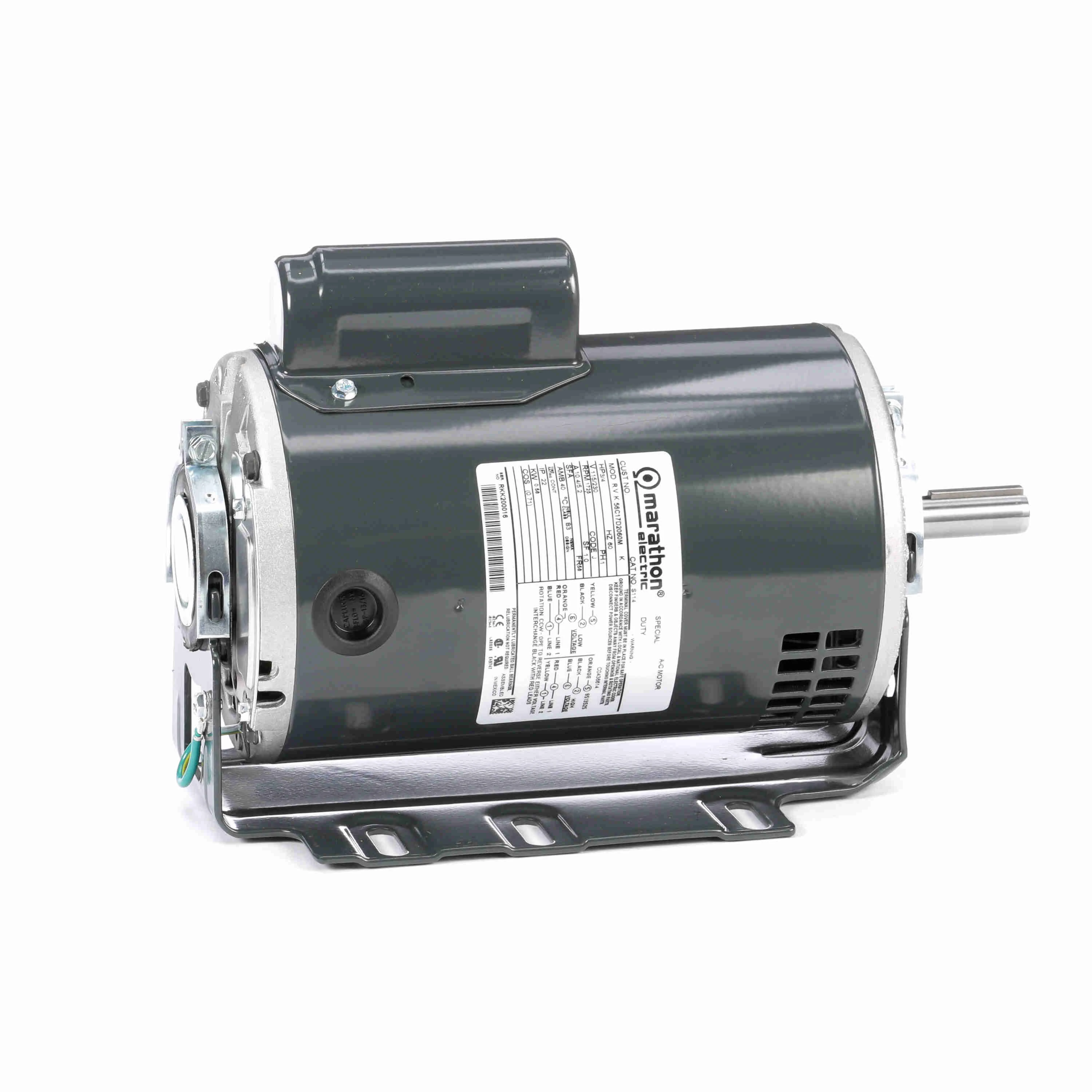 General Purpose Motor, 0.75 HP, 1 Phase, 60 Hz, 115/230V, 1800 RPM