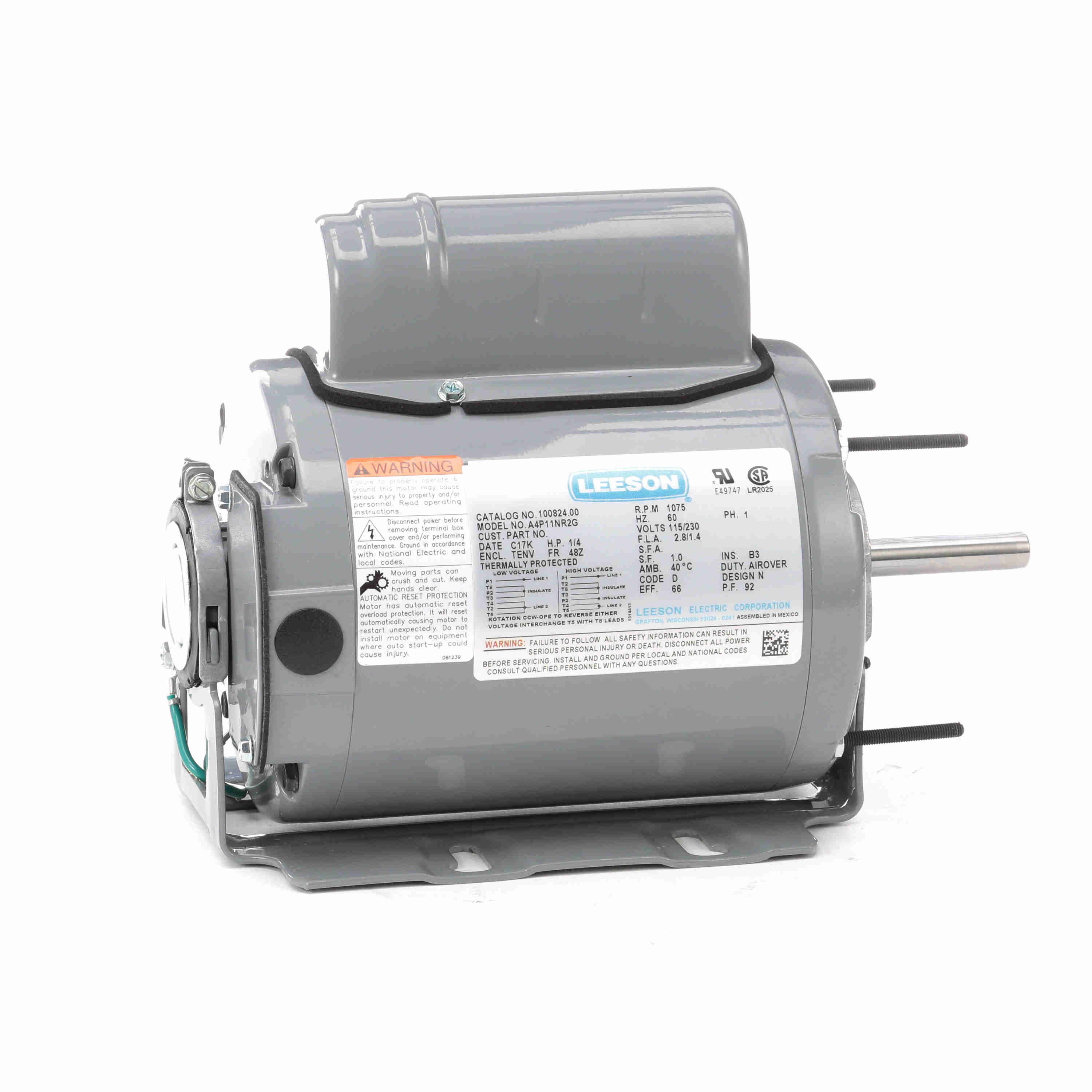 LEESON 100824.00 A4P11NR2G Single Phase Motor | AJ2PJT A4P11NR2G