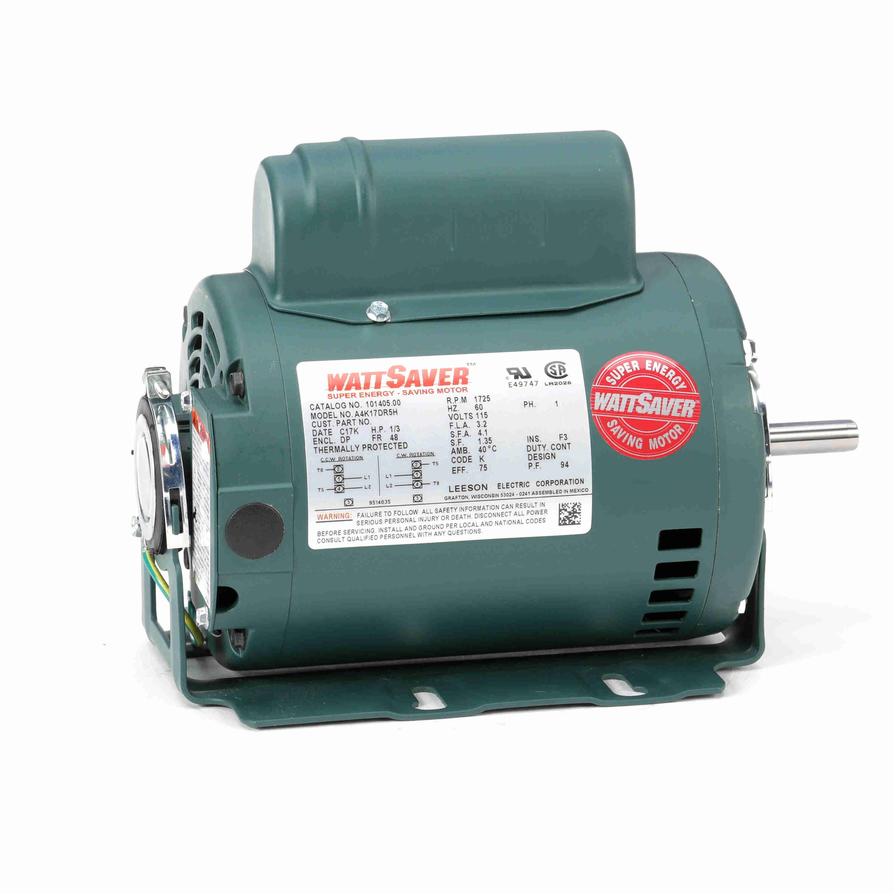 LEESON 101405.00 A4K17DR5H Single Phase Motor | AJ2PKR A4K17DR5H