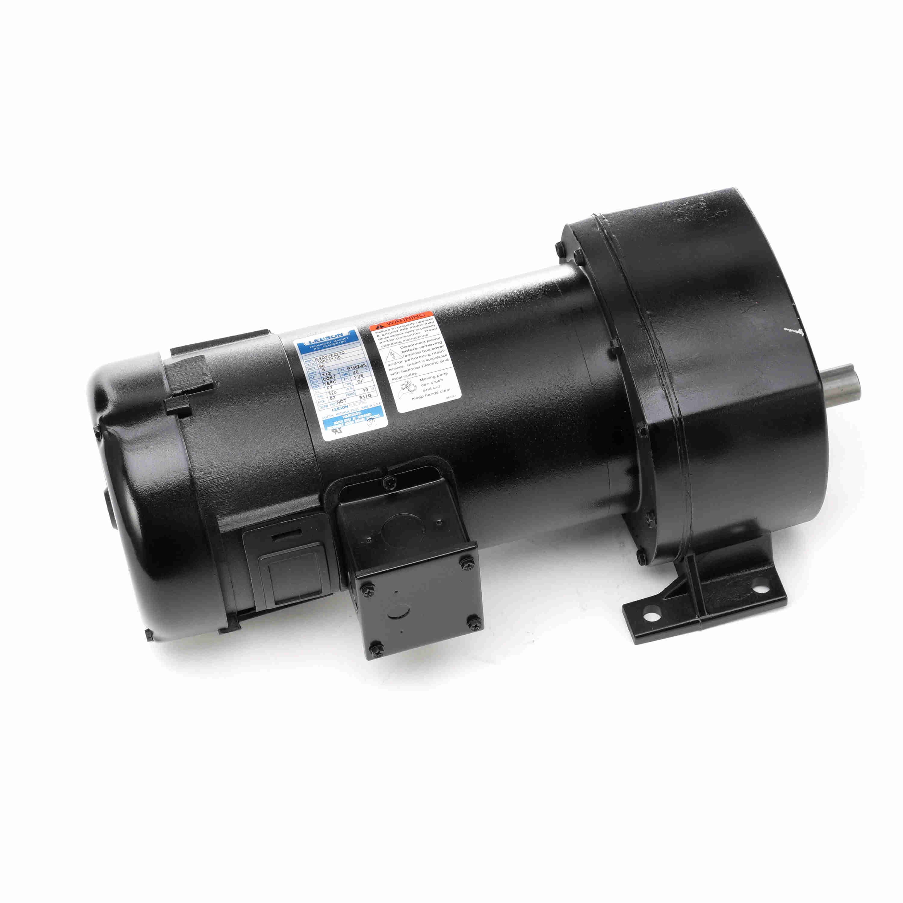 LEESON 108711.00 Parallel Shaft Gearmotors, Parallel, 90V DC, TEFC, 92 RPM, 320 in-lb Max Torque, 19, 1 | CR8PQU 794AX2