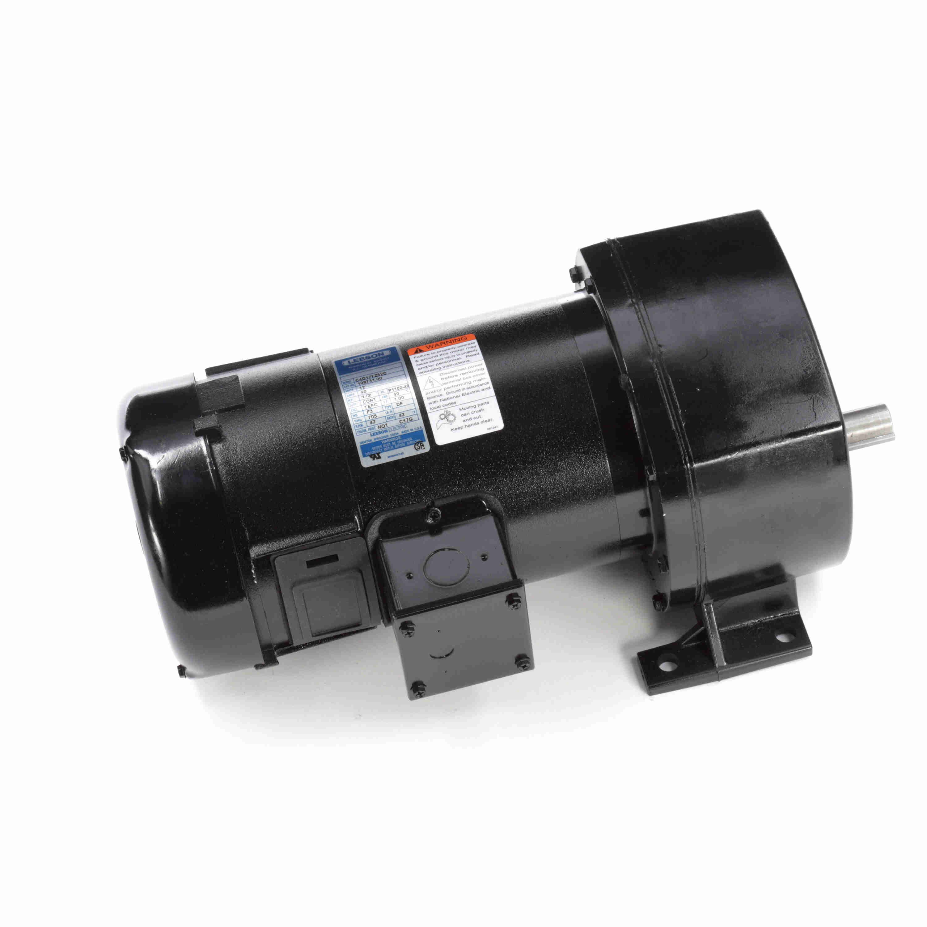 LEESON 108731.00 Parallel Shaft Gearmotors, Parallel, 12V DC, TEFC, 42 RPM, 705 in-lb Max Torque, 42, 1 | CR8PPY 794AX4