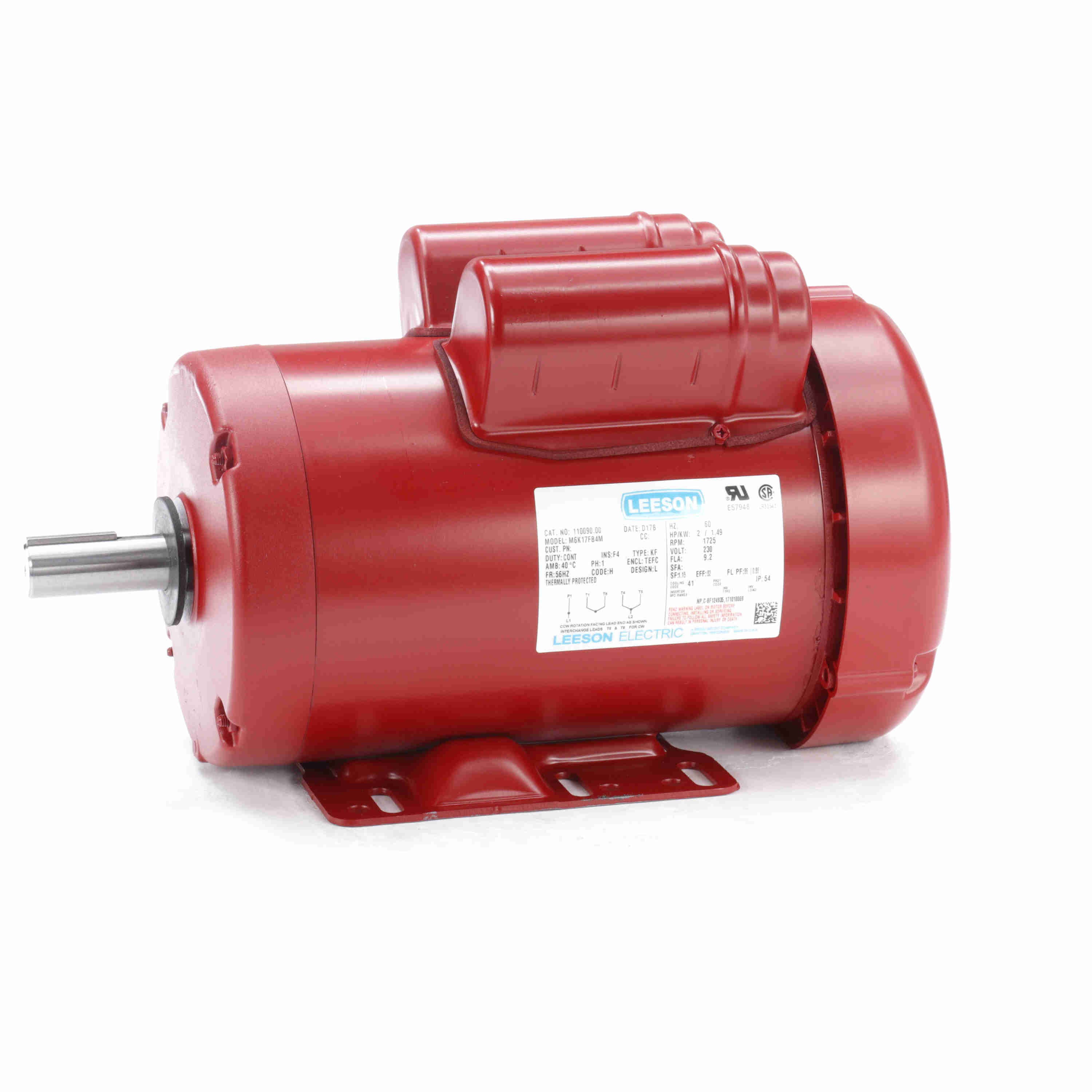 LEESON 110090.00 M6K17FB4M General Purpose Farm Duty Motor | AJ2QAG 48ZJ44 / M6K17FB4M