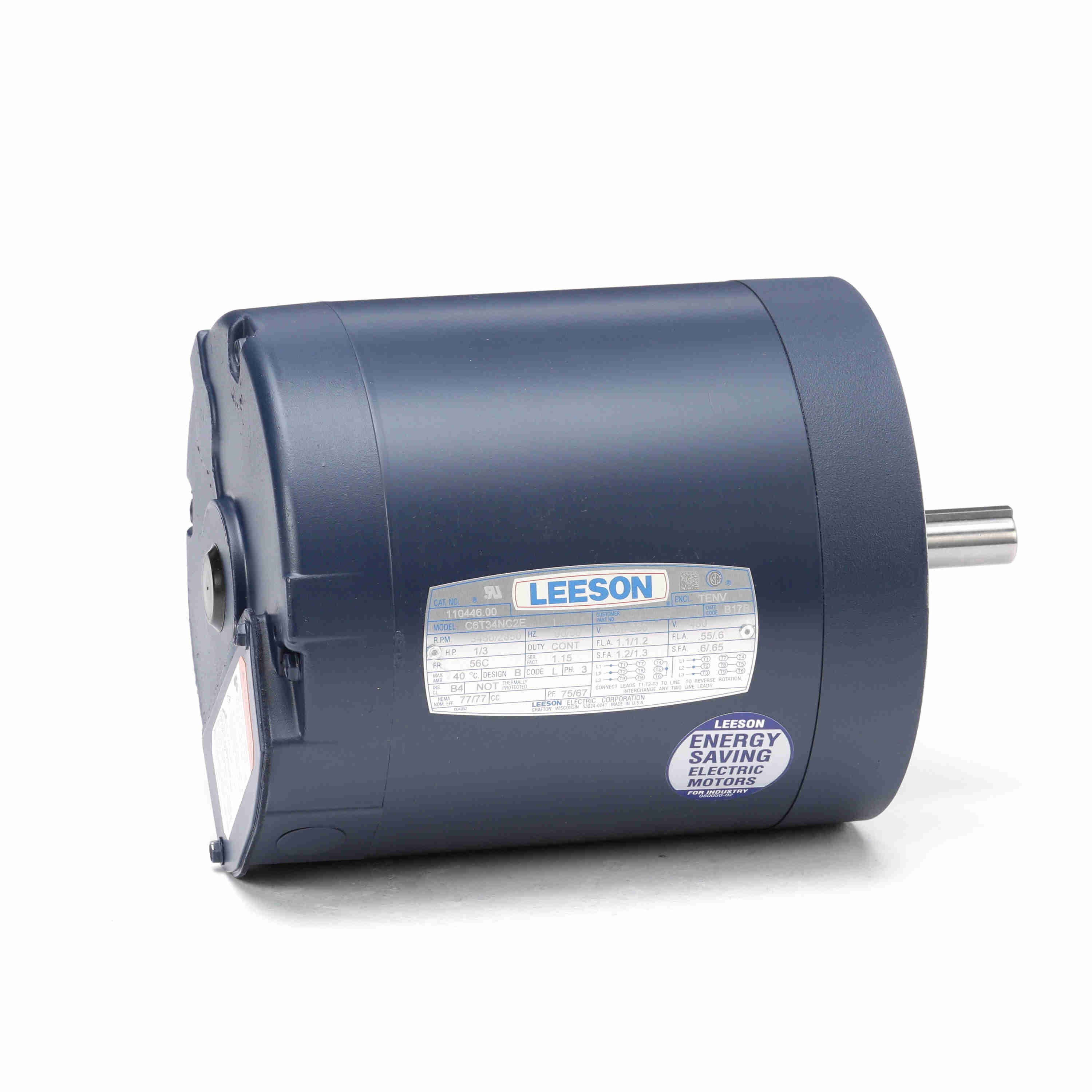 LEESON 110446.00 C6T34NC2E General Purpose Motor 50-60 Hertz | AJ2QDF C6T34NC2E