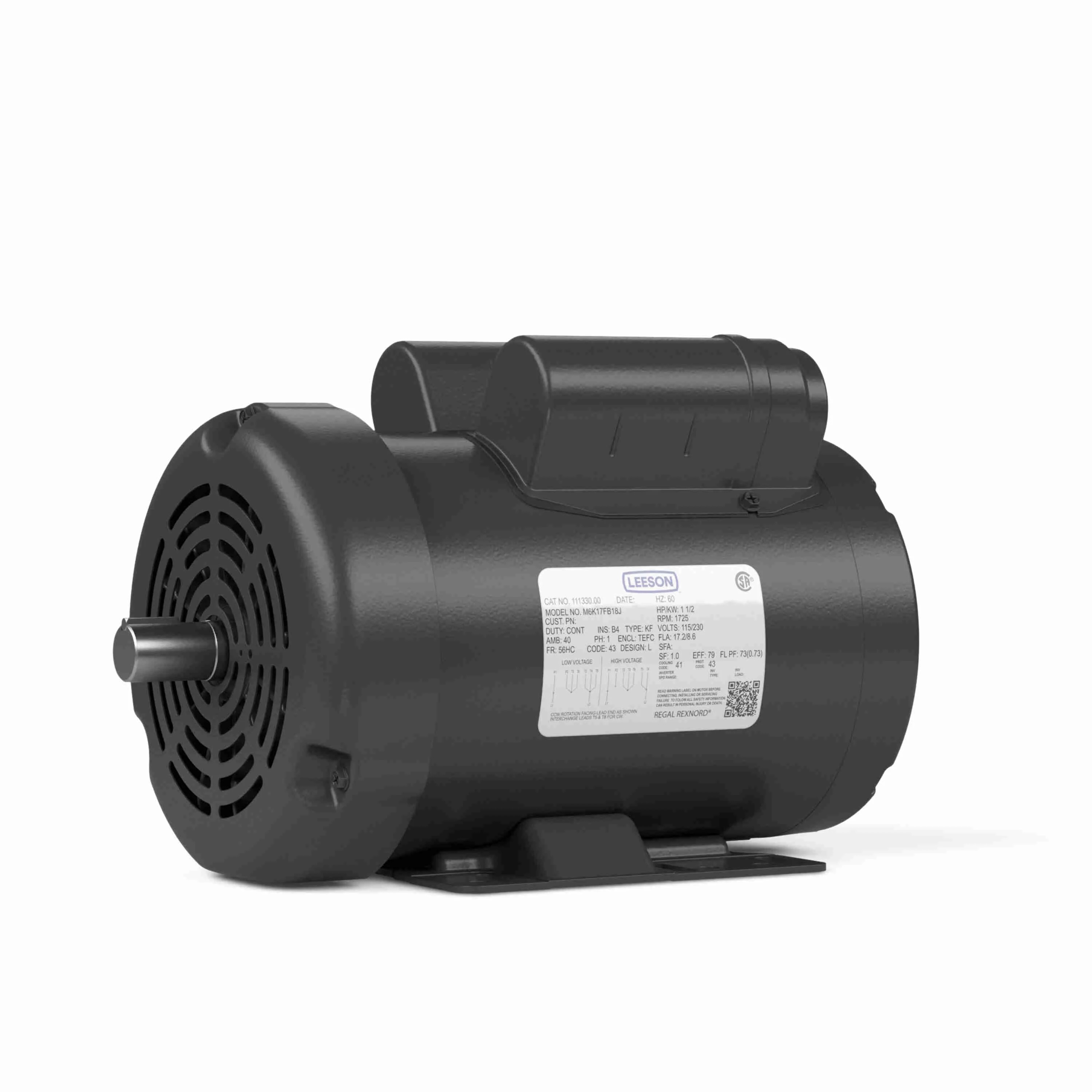 LEESON 111330.00 M6K17FB18J Single Phase Motor | AJ2QFH M6K17FB18J