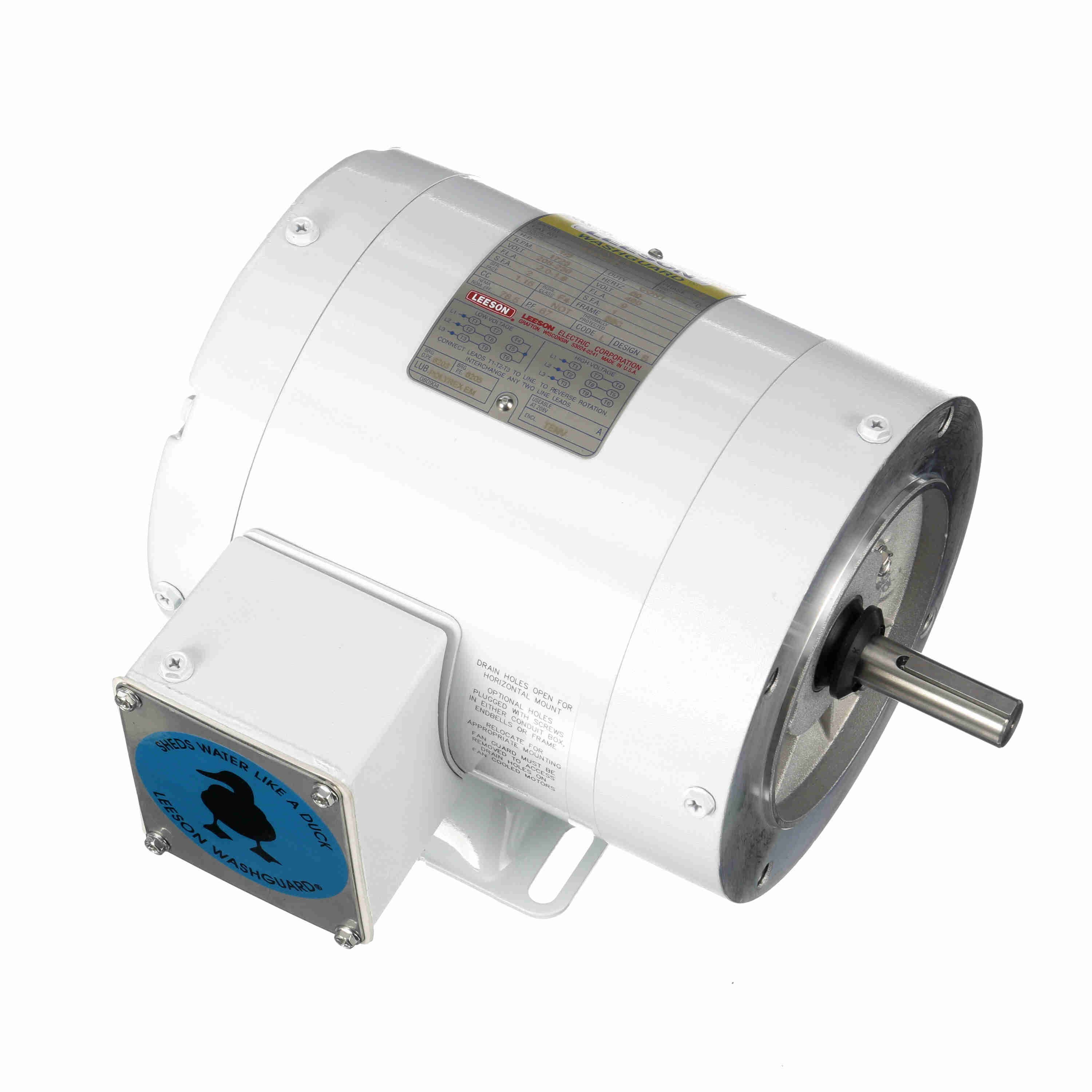 General Purpose Motor, 0.50 HP, 3 Phase, 60 Hz, 230/460V, 1800 RPM