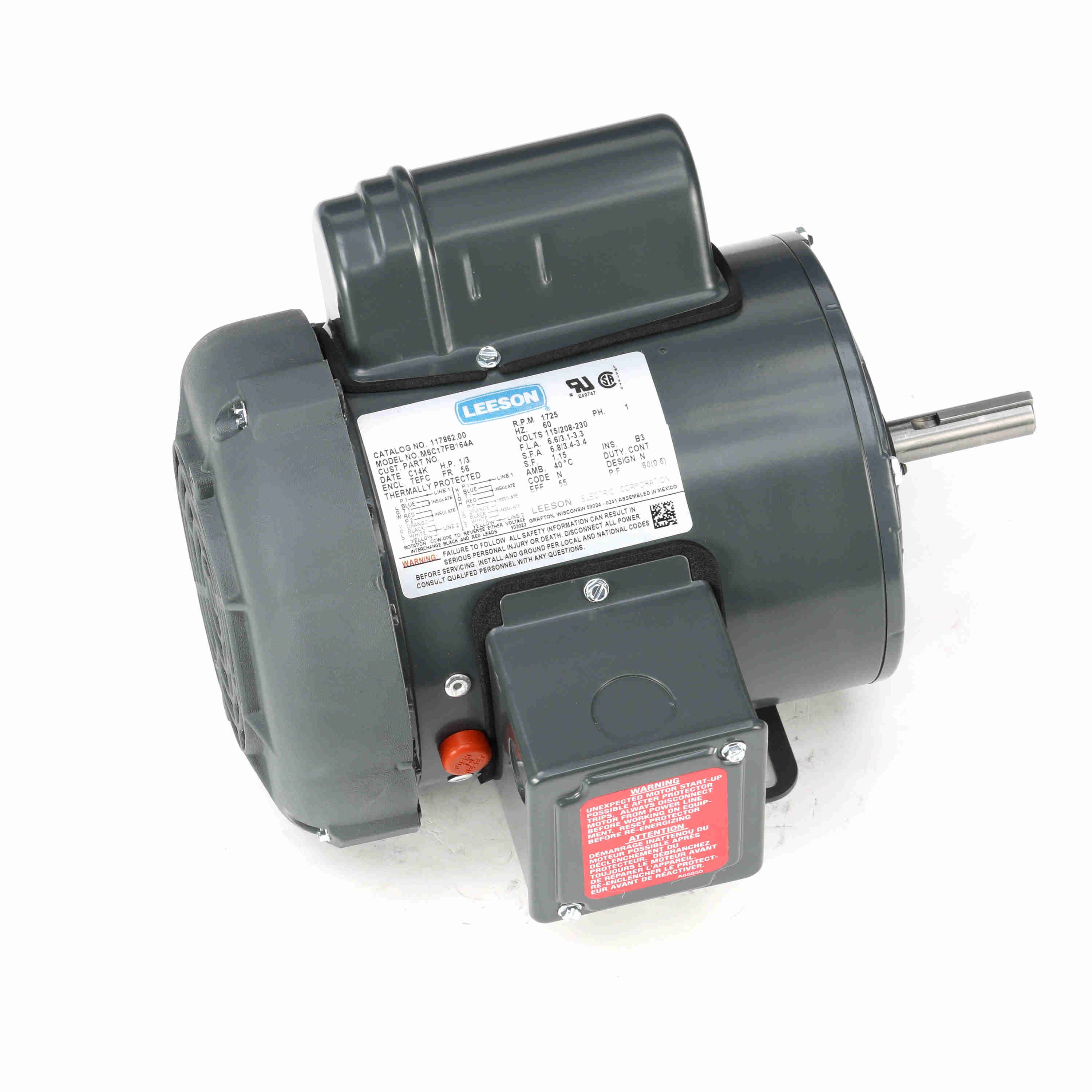 LEESON 117862.00 M6C17FB164A General Purpose Motor | AJ2QZE M6C17FB164A