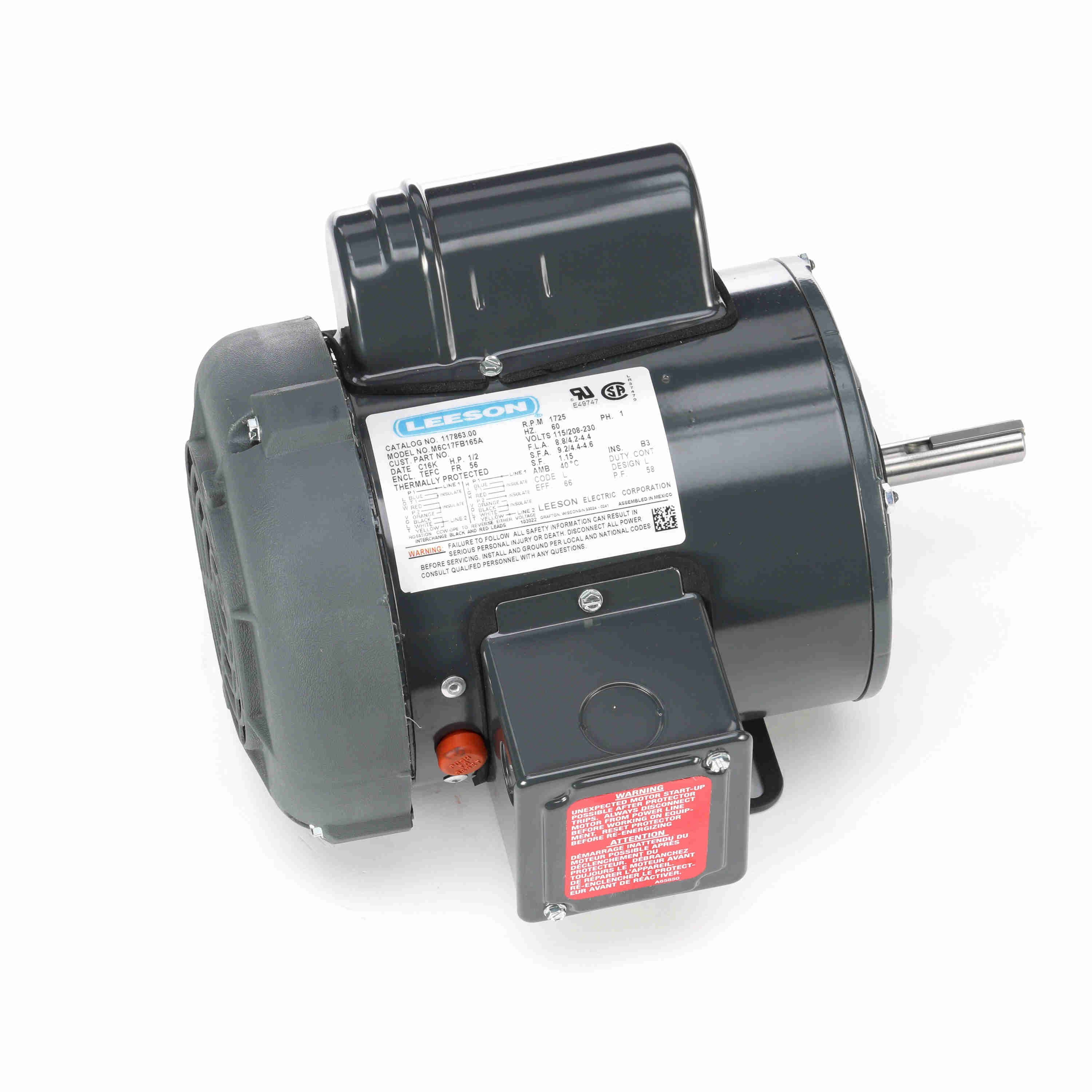 LEESON 117863.00 M6C17FB165A General Purpose Motor | AJ2QZF M6C17FB165A
