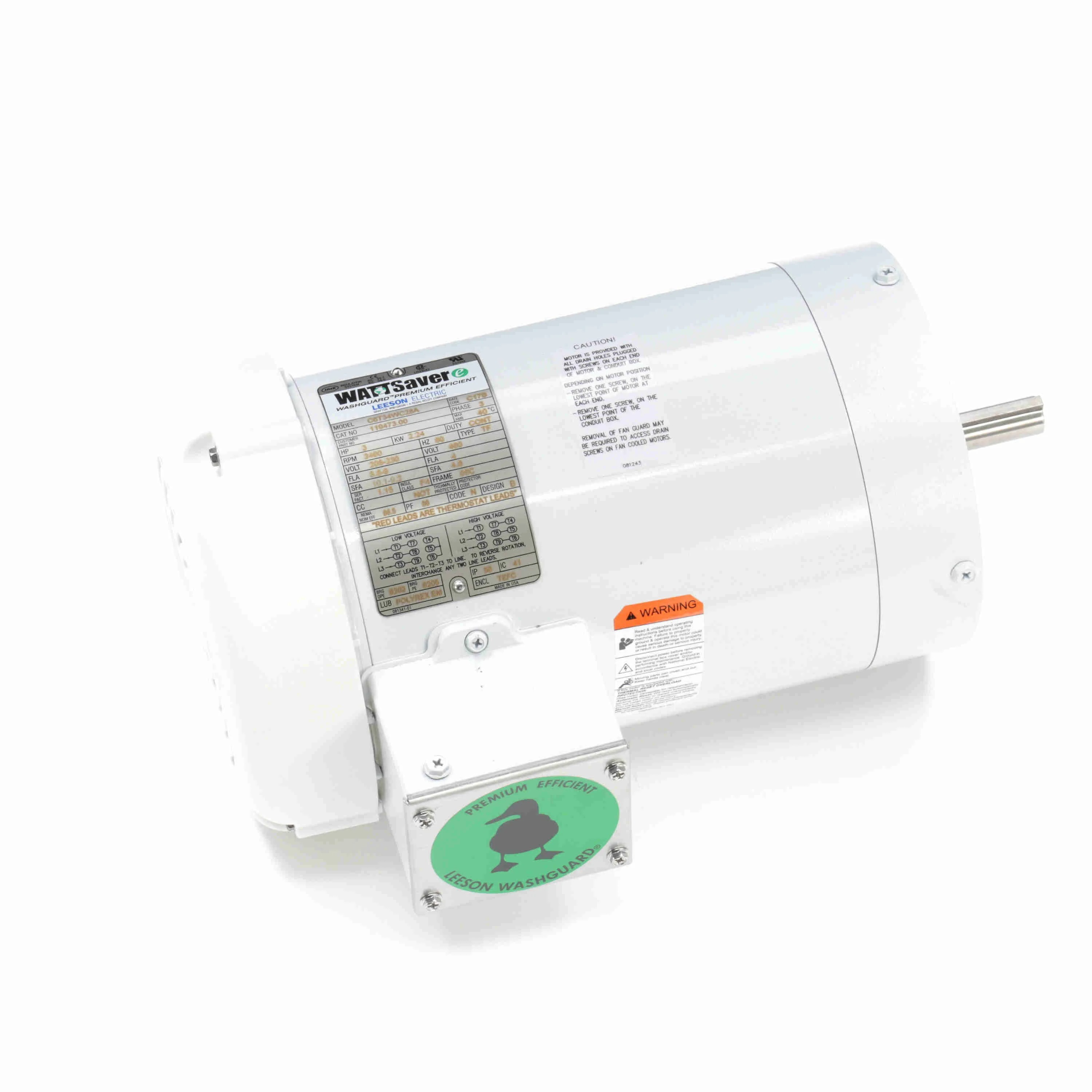 LEESON 119473.00 C6T34WC28A Washdown Motor | AJ2RCP 48ZG34 / C6T34WC28A