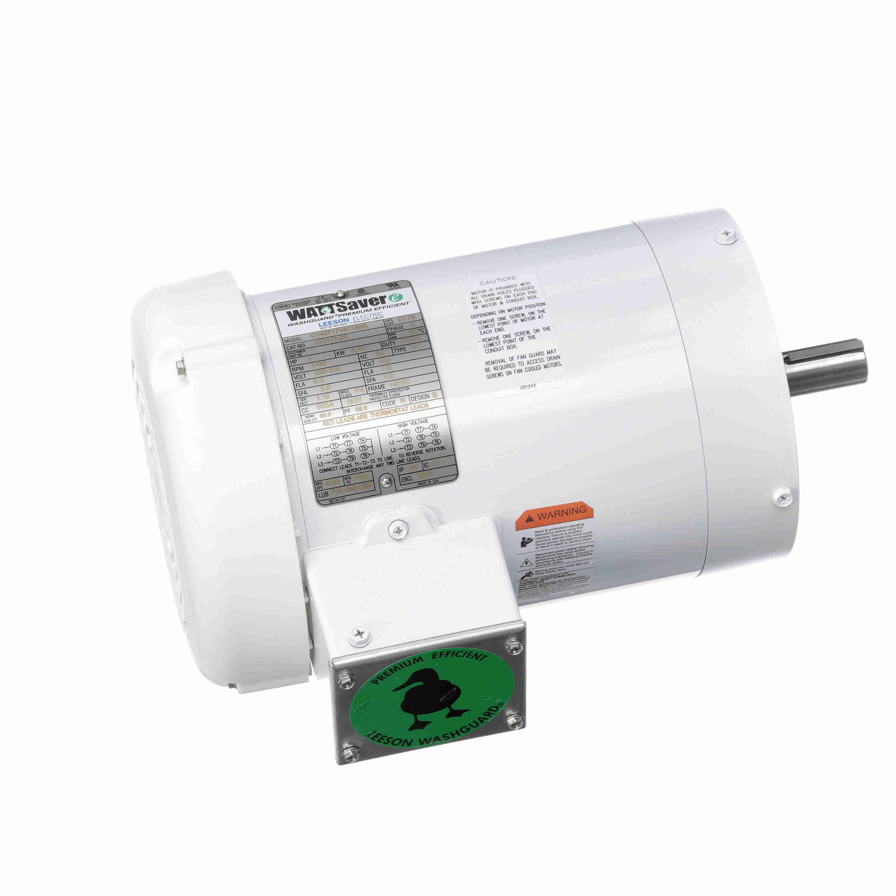 LEESON 122179.00 C143T17WC130A Washdown Motor | AJ2RNX 48ZG26 / C143T17WC130A