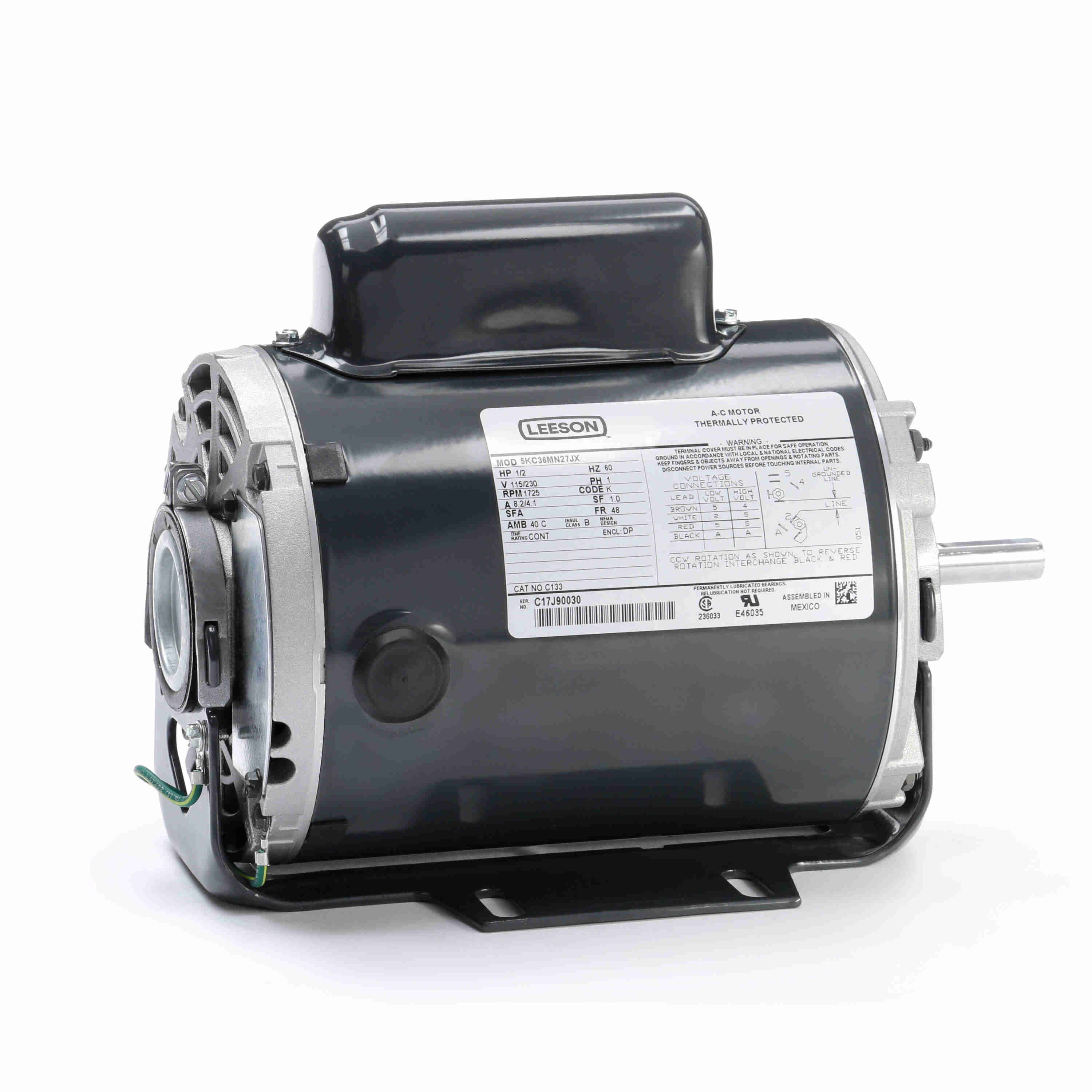 MARATHON MOTORS 5KC36MN27X General Purpose Motor Capacitor-start / Induction Run 60 Hz 1/2 Hp | AF6NGR 19YW22 / C133