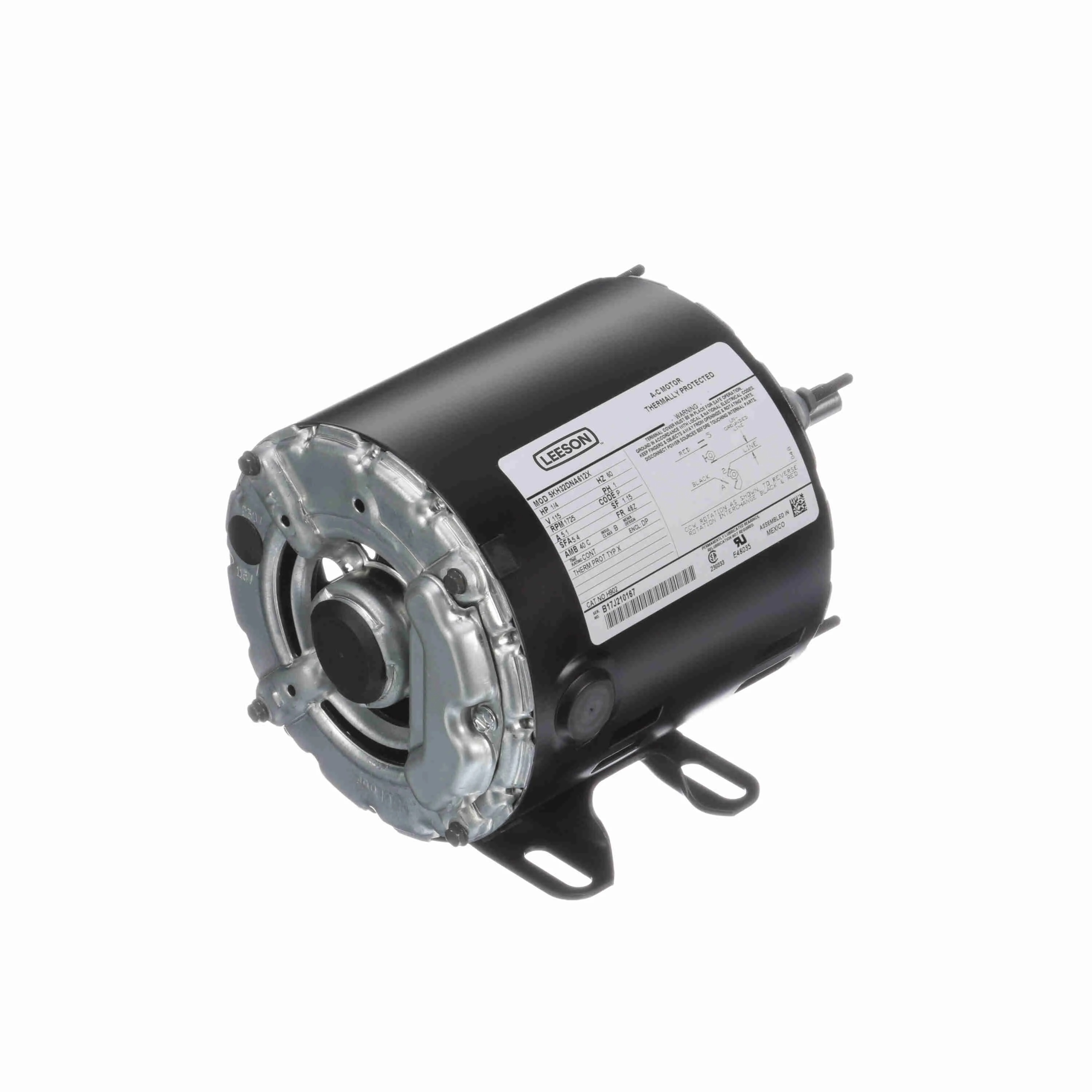 General Purpose Motor, 0.25 HP, 1 Phase, 60 Hz, 115V, 1800 RPM