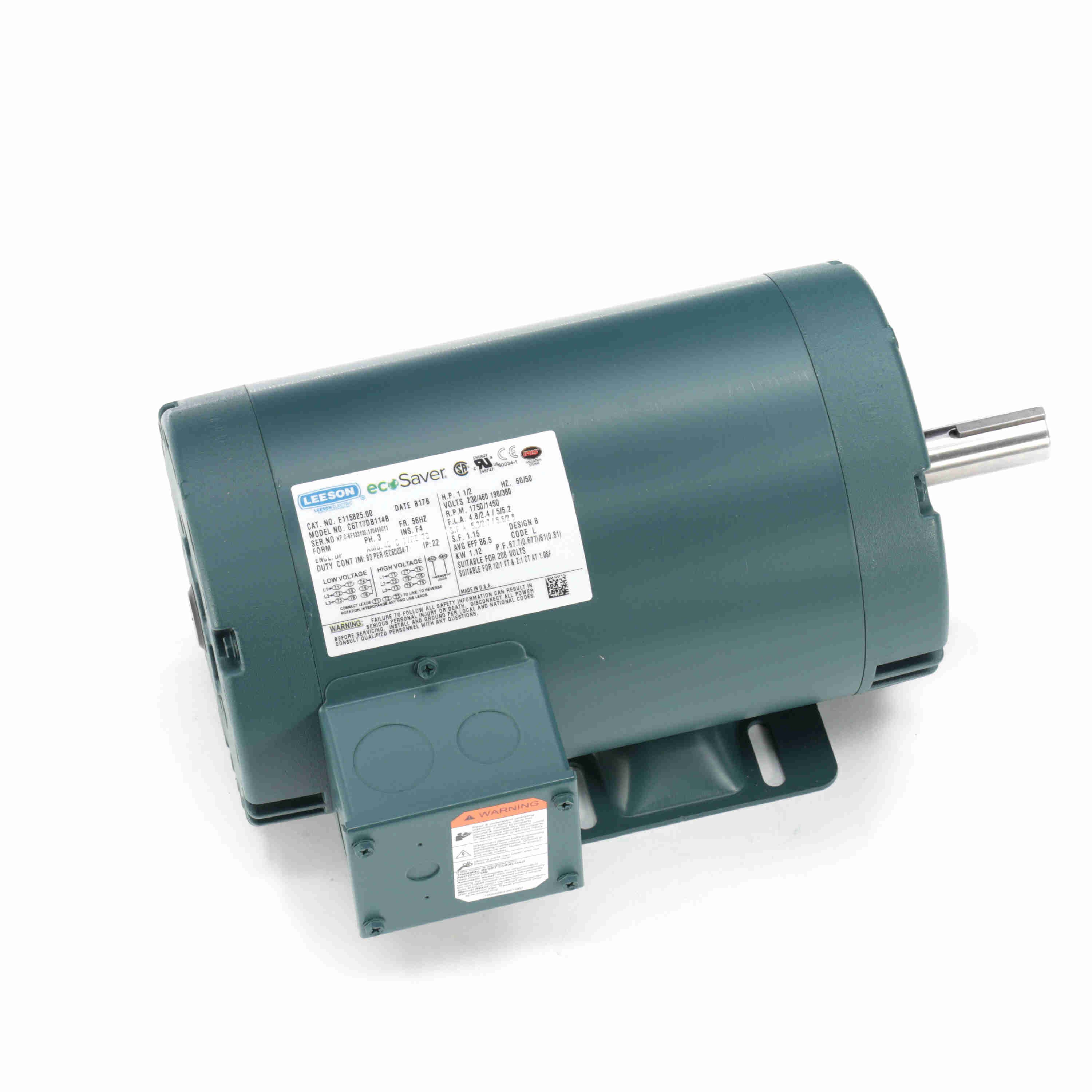 LEESON E115825.00 C6T17DB114B General Purpose Motor 50-60 Hertz | AJ2UUA C6T17DB114B