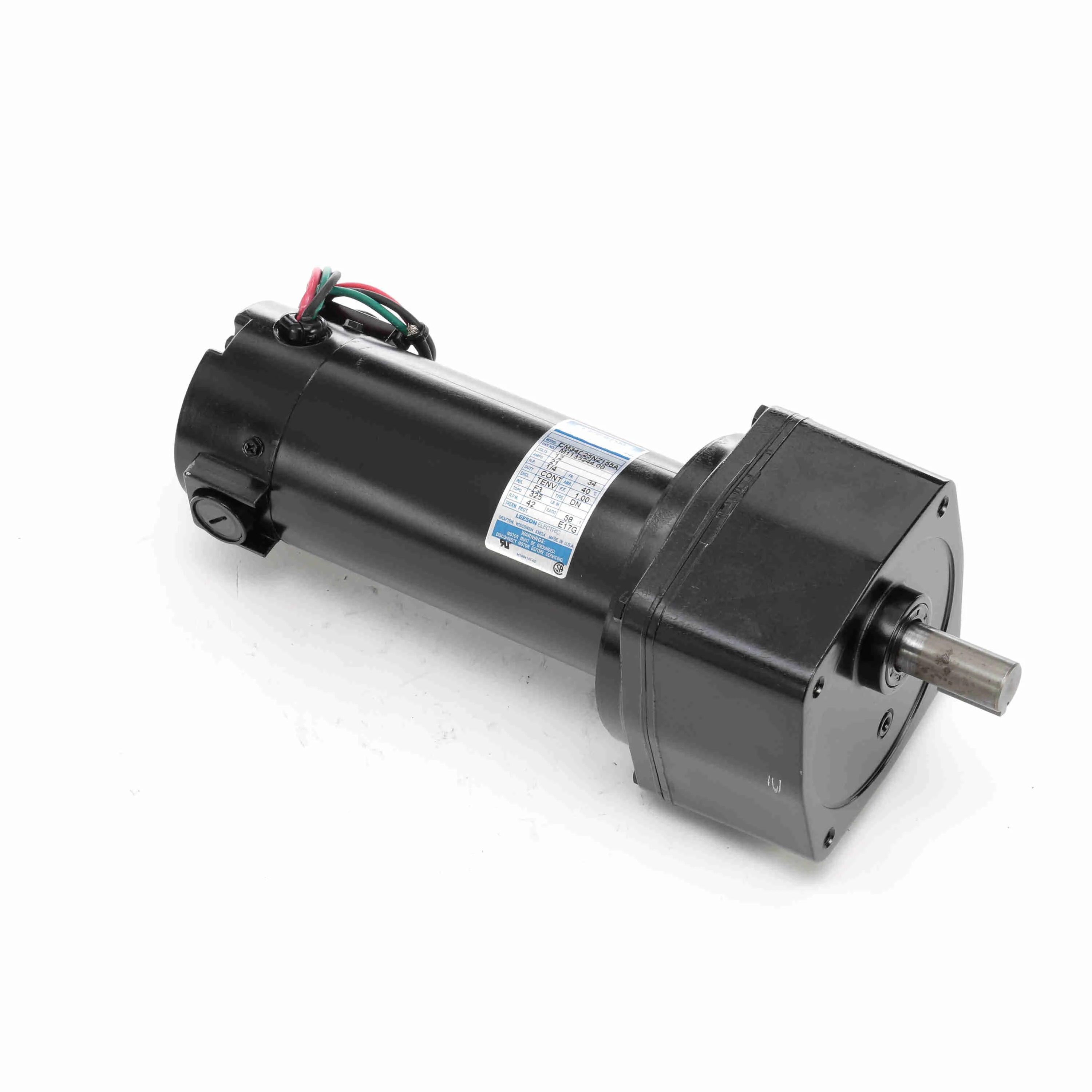 LEESON M1135244.00 Parallel Shaft Gearmotors, Parallel, 12V DC, TENV, 42 RPM, 325 in-lb Max Torque, 58, 1 | CR8PQB 794AW0