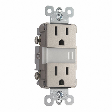LEGRAND NTL885TRNICC6 Combination Device, Duplex, 5-15R, 15 A, 125VAC, Gray, 2 Poles, Tamper Resistant | CR8PVJ 56FN15