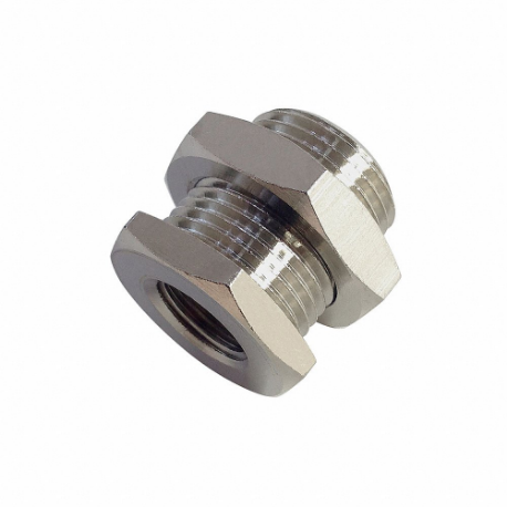 LEGRIS 0920 00 10 Female x Male Bulkhead Connector, Nickel-Plated Brass, 1/8 Inch x 16 mm Fitting Pipe Size | CR8QGK 60XL69