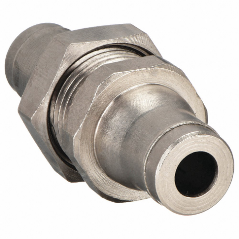 LEGRIS 3616 06 00 Bulkhead Union, Nickel Plated Brass, Push-to-Connect x Push-to-Connect | CR8PYU 18E475