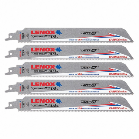 LENOX TOOLS LXAR9110CT Reciprocating Saw Blade, 10 Teeth Per Inch, 9 Inch Blade Length, 0.05 Inch Cut Width | CR9GMW 60GH31