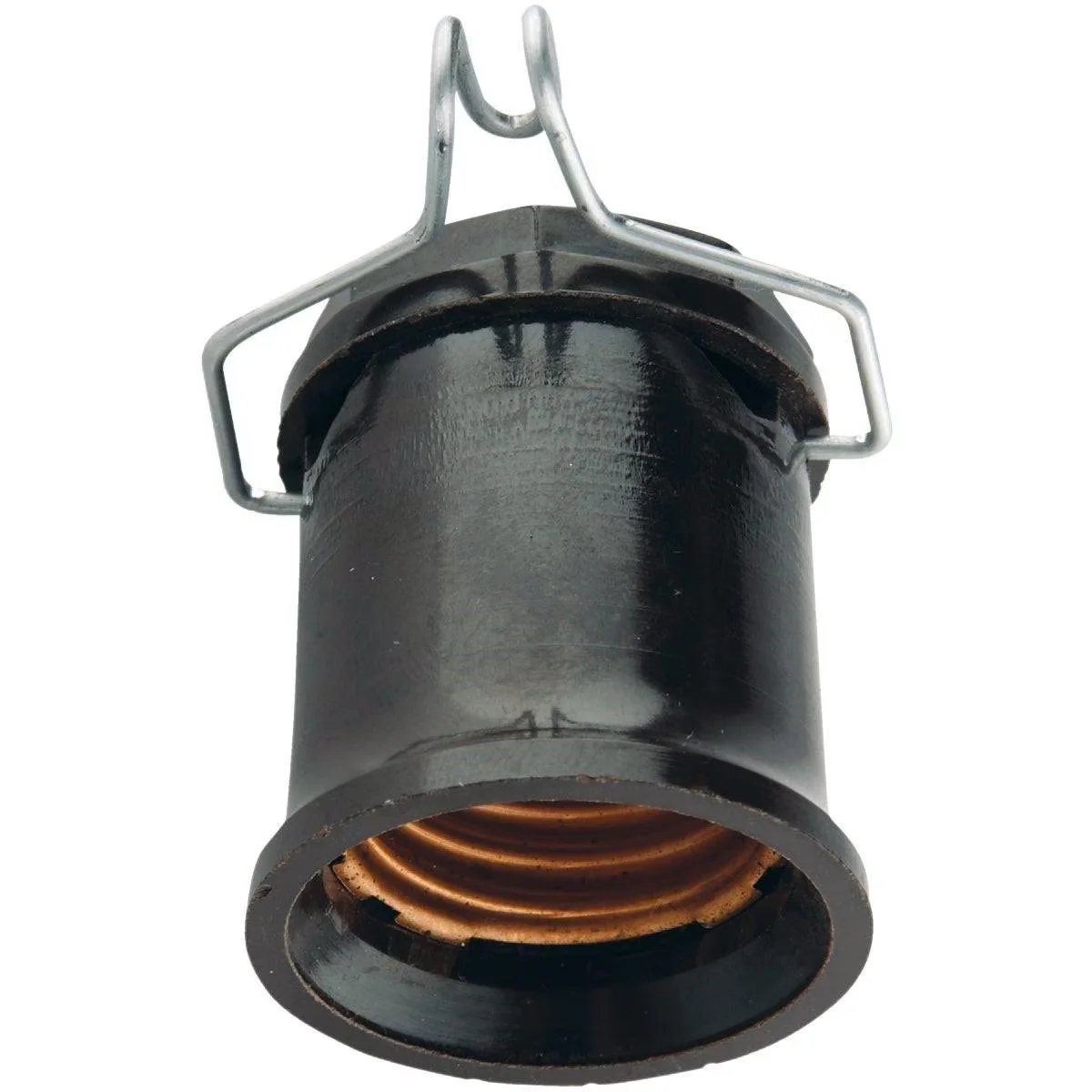 Keyless Medium Base Black Outdoor Pin Lamp Socket