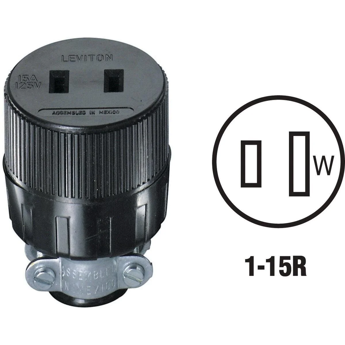 15A 125V 2-Wire 2-Pole Round Cord Connector