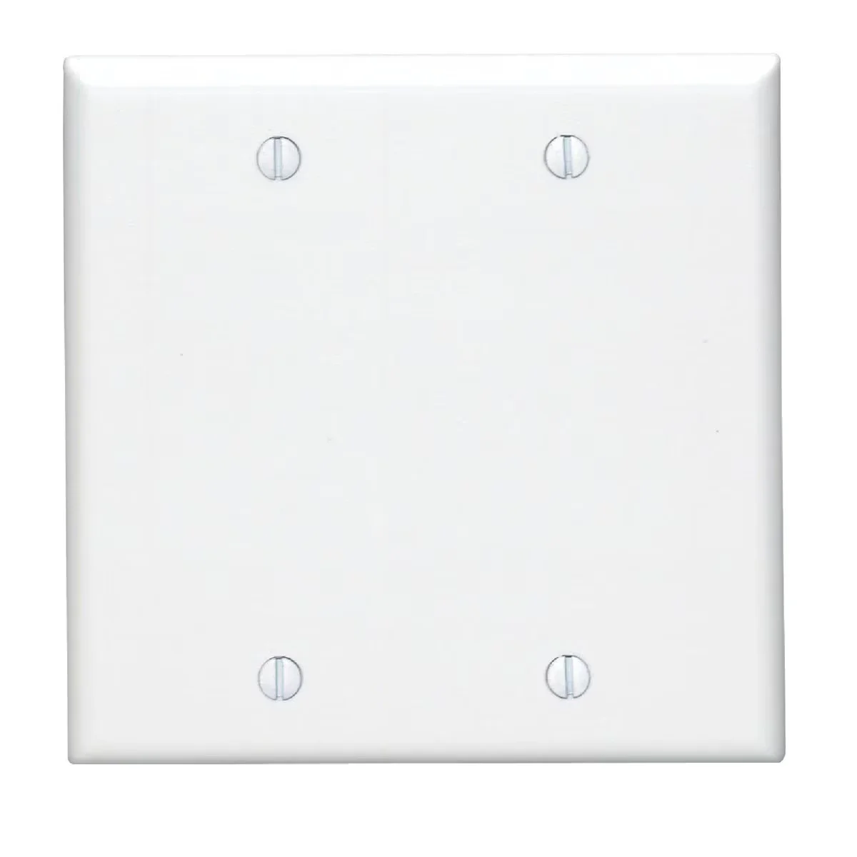 2-Gang Standard Thermoset Blank Wall Plate, White