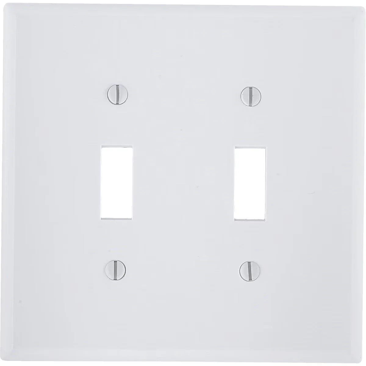 2-Gang Plastic Oversized Toggle Switch Wall Plate, White