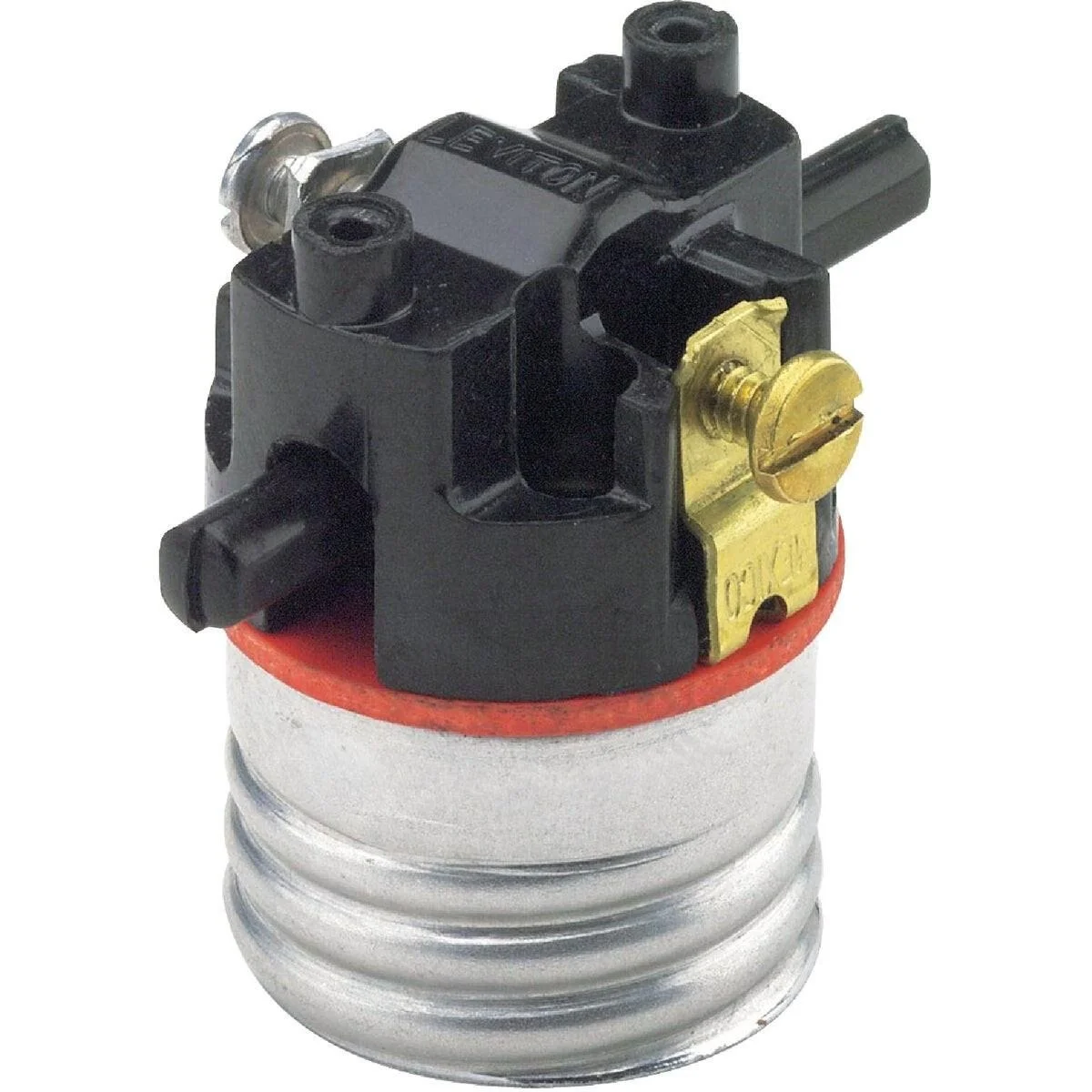 Push-Through Medium Base Black Interior Lamp Socket