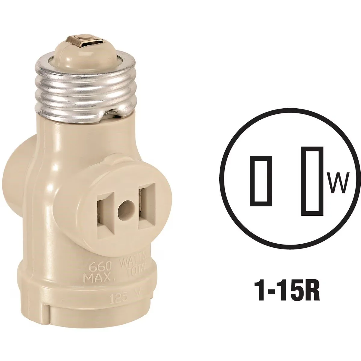 Ivory 125V Socket Adapter