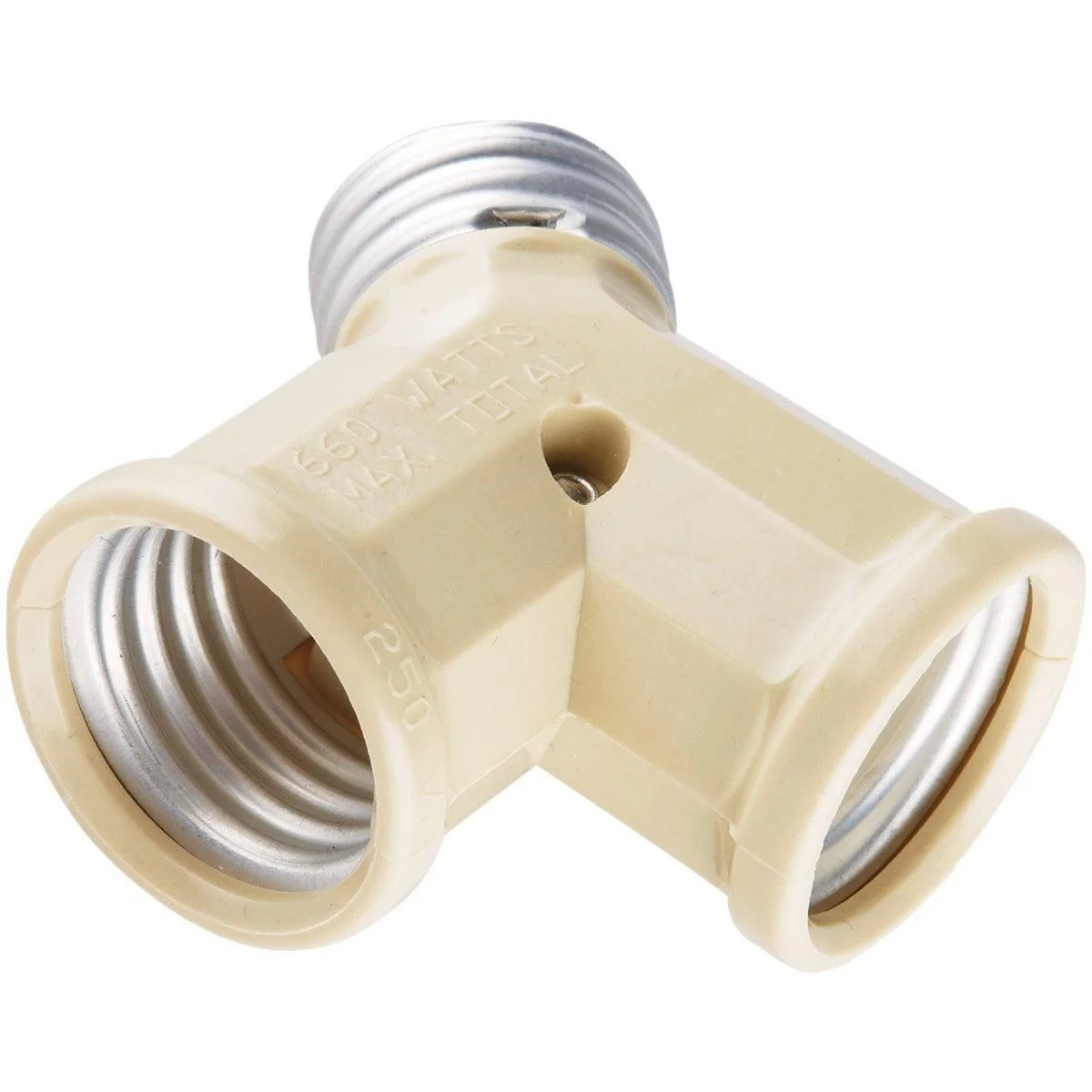 Ivory 125V Twin Socket Adapter