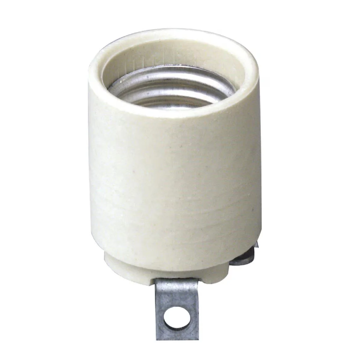 Keyless Medium Base White Porcelain Lamp Socket