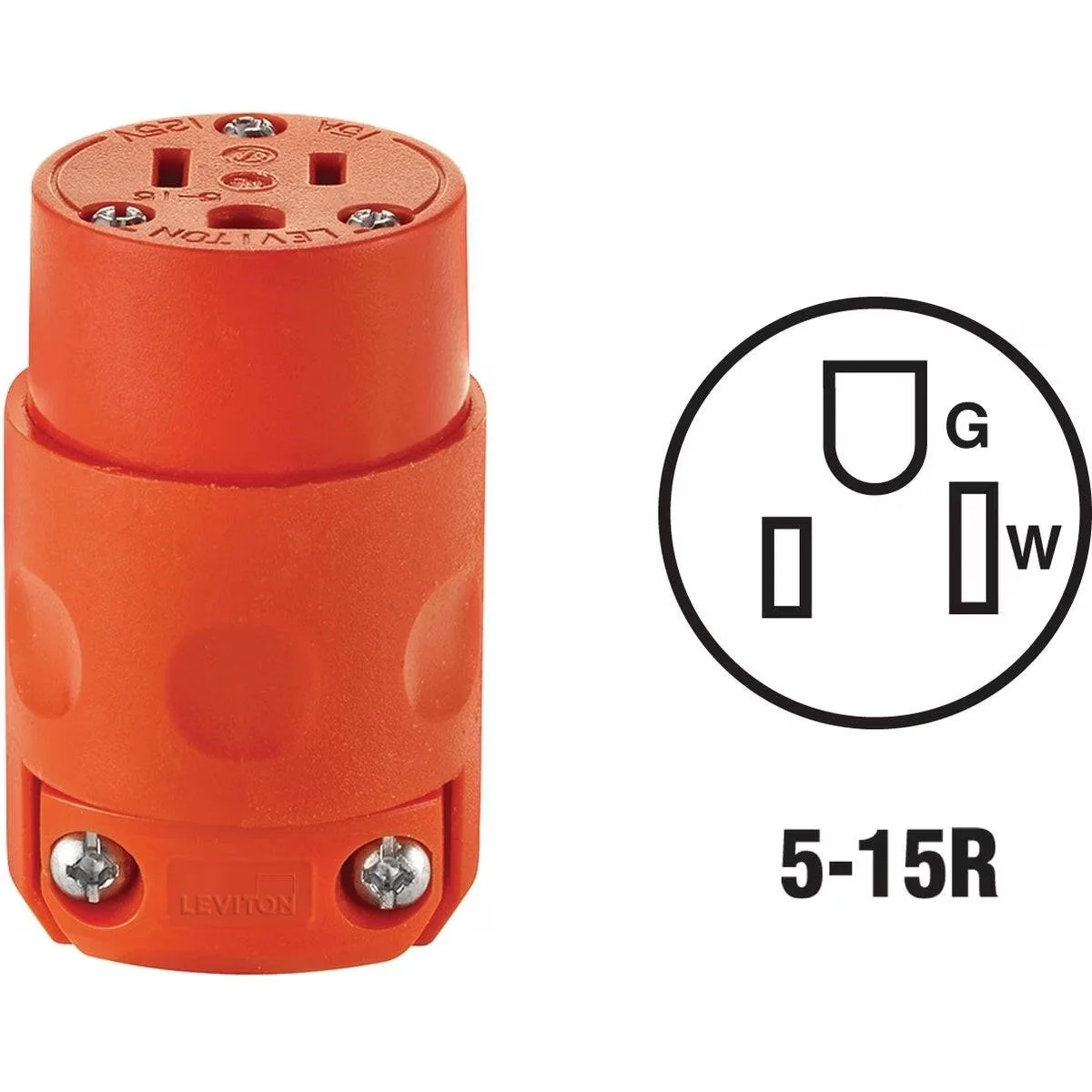 15A 125V 3-Wire 2-Pole Residential Grade Cord Connector