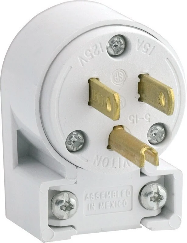 ANGLE GROUND PLUG 15A WH